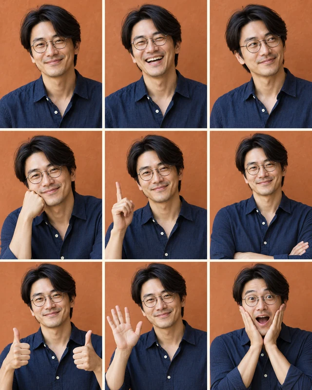 Nine frames of you