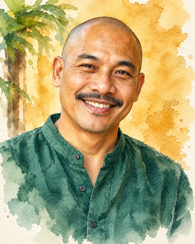 A portrait in watercolor