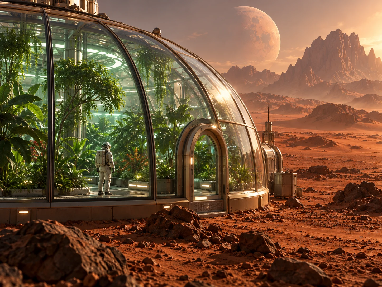 GPT Image 2 · A greenhouse on Mars