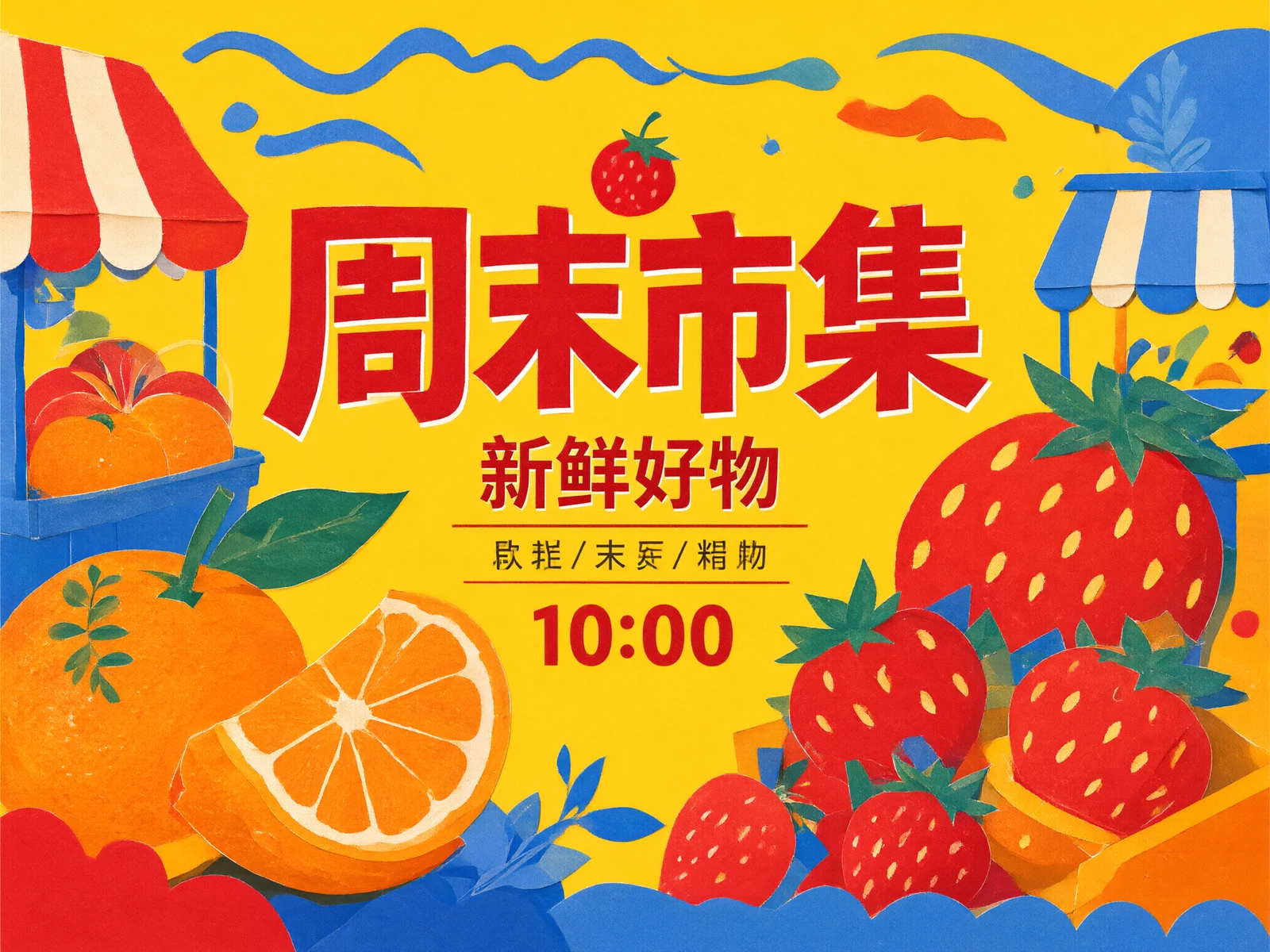 Qwen Image 3.0 · A weekend market poster